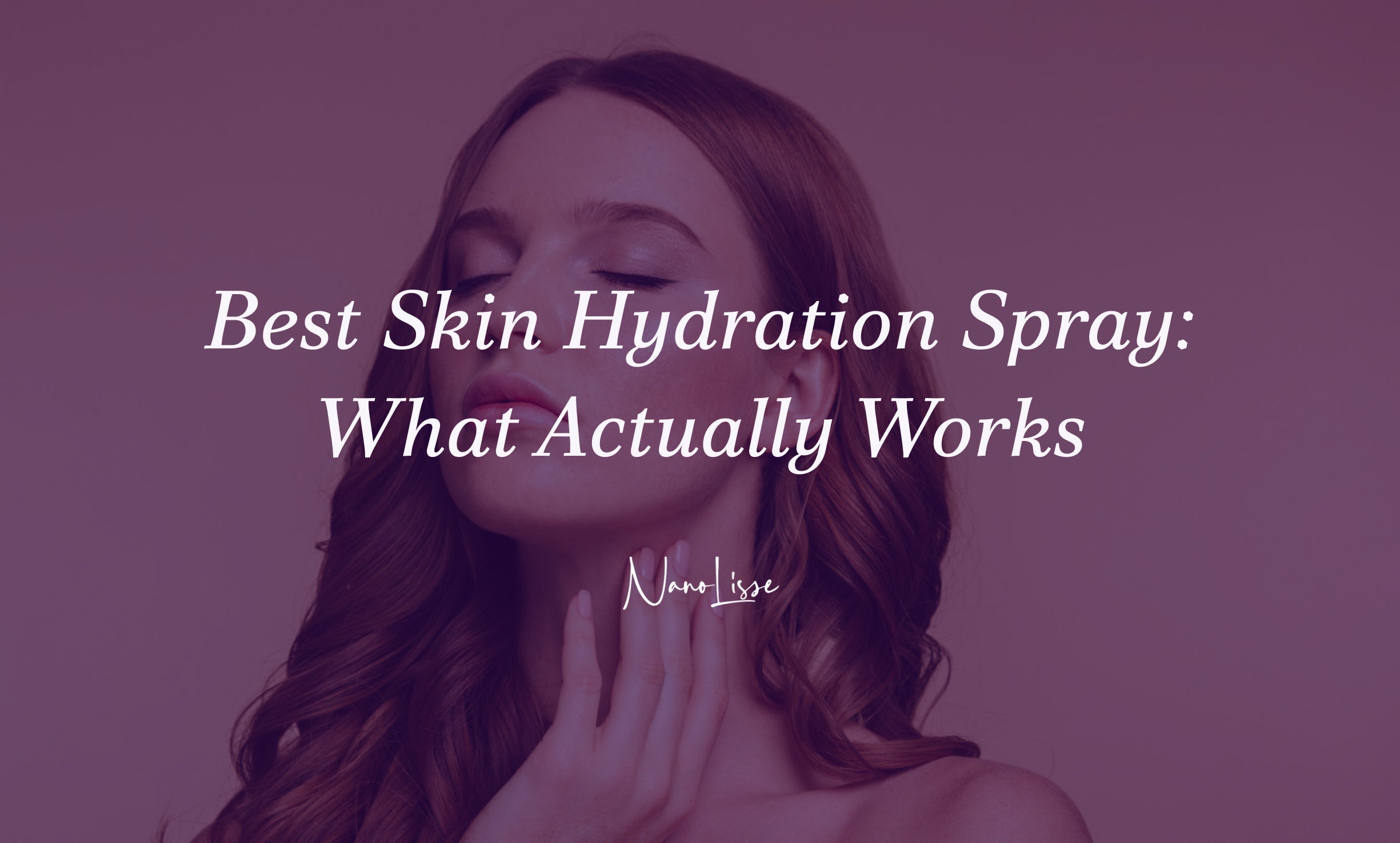 skin hydration spray concept with woman applying face mist, glowing skin, soft lighting and beauty skincare routine focus