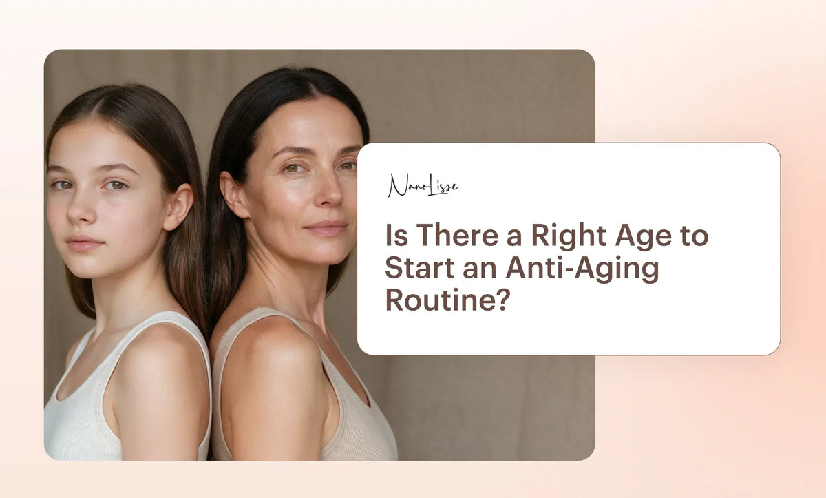When to start anti-aging skincare is explored with two women representing different stages of life and skincare needs.